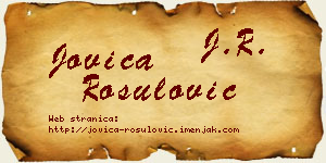Jovica Rošulović vizit kartica